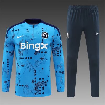 2024/2025 Chelsea Half-Pull Training Wear Blue Football Shirt