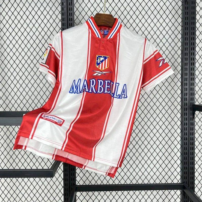 dbb4e8233a8a51201e2cff04d606694d 1999/2000 Retro Atletico Madrid Home Football Shirt 1:1 Thai Quality