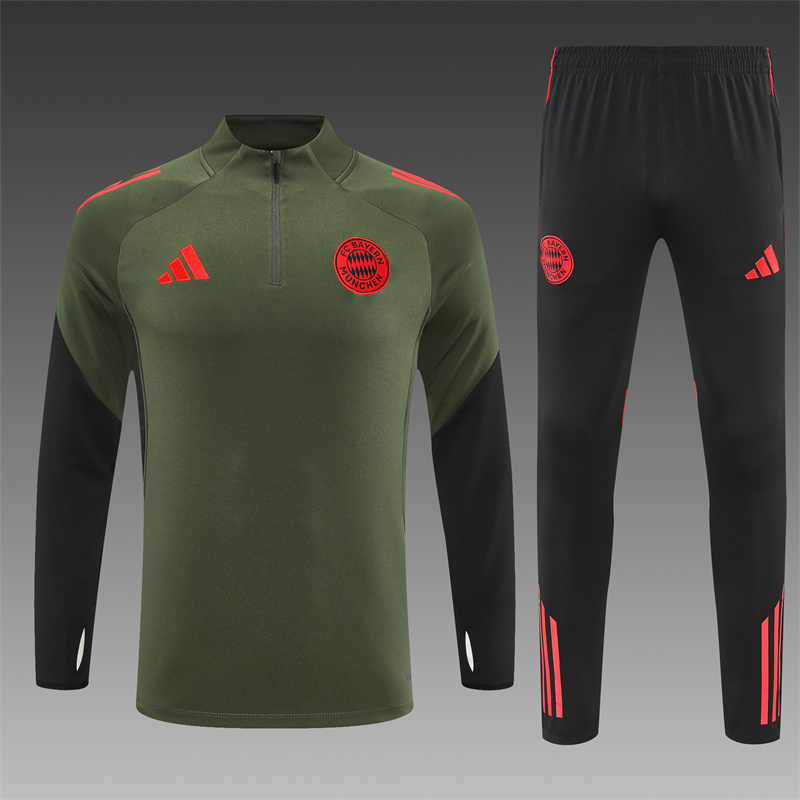 2025/2026 Bayern Munchen Half-Pull Training Suit Football Shirt 1:1 Thai Quality Set