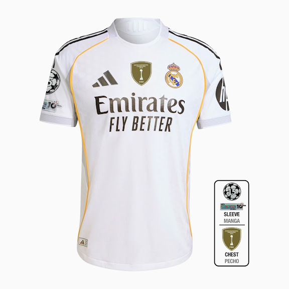 (15 Champions League + Intercontinental)2025/2026 Real Madrid Home 1:1 Thai Quality