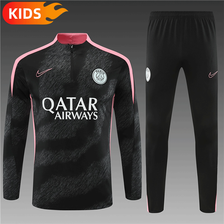 fee7cc7559a182ccea27be3f6f66dec1 2024/2025 Paris Saint-Germain Half-Pull Training Wear Black Football Shirt Kids Size