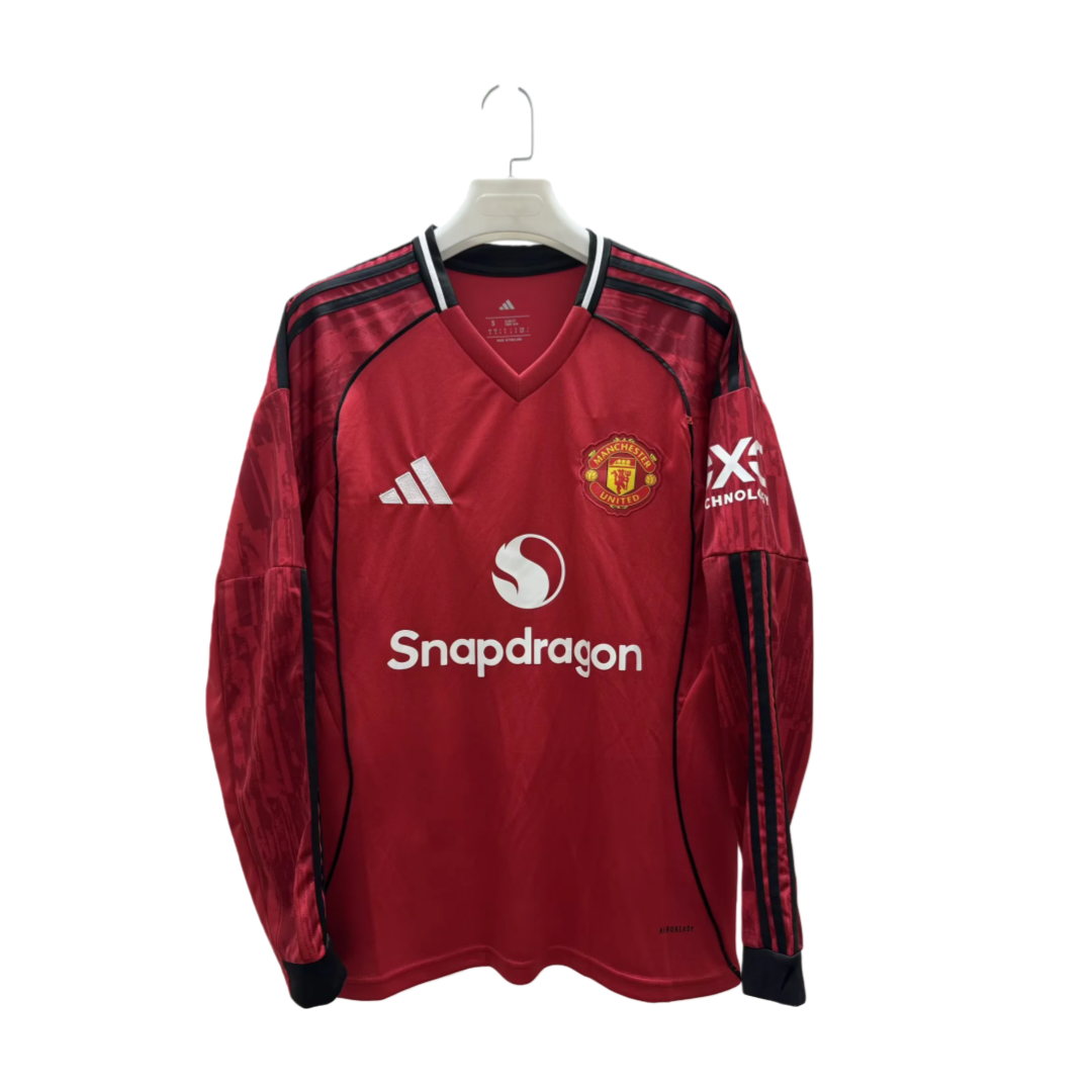 2025/2026 Long Sleeve Manchester United Home Football Shirt 1:1 Thai Quality