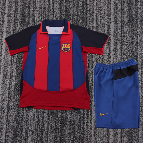 2003/2004 Retro Barcelona Home Football Shirt Kids Size 1:1 Thai Quality