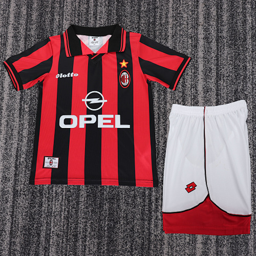 1997/1998 Retro AC Milan Home Football Shirt Kids Size 1:1 Thai Quality