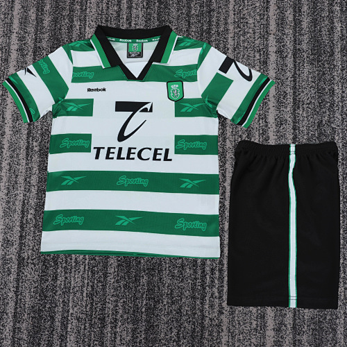 1999/2000 Retro Sporting Home Football Shirt Kids Size 1:1 Thai Quality