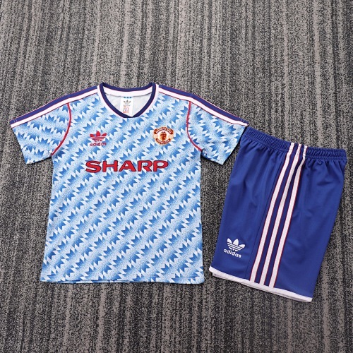 1990/1992 Retro Manchester United Away Football Shirt Kids Size 1:1 Thai Quality