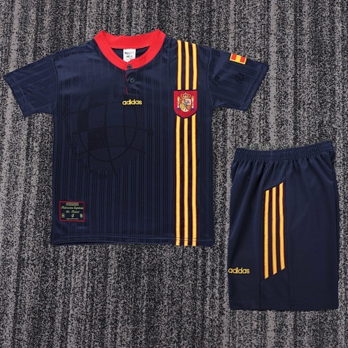 1996 Retro Spain Away Football Shirt Kids Size 1:1 Thai Quality