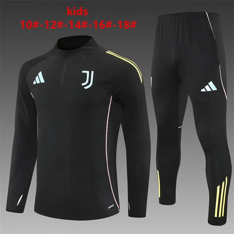2025/2026 Juventus Half-Pull Training Suit Football Shirt Kids Size