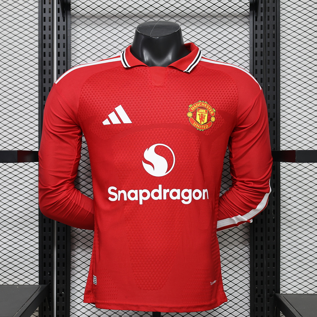 2026/2027 Long Sleeve Player Version Manchester United Home Football Shirt 1:1 Thai Quality