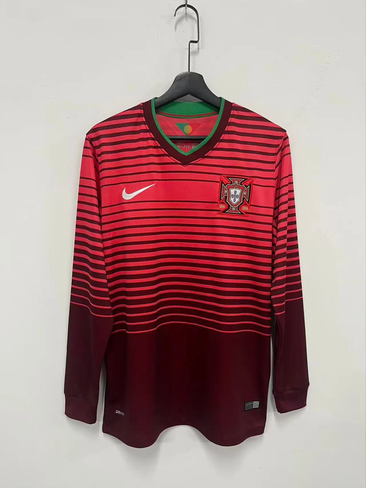 2014 Retro Portugal Home Long sleeves Football Shirt 1:1 Thai Quality
