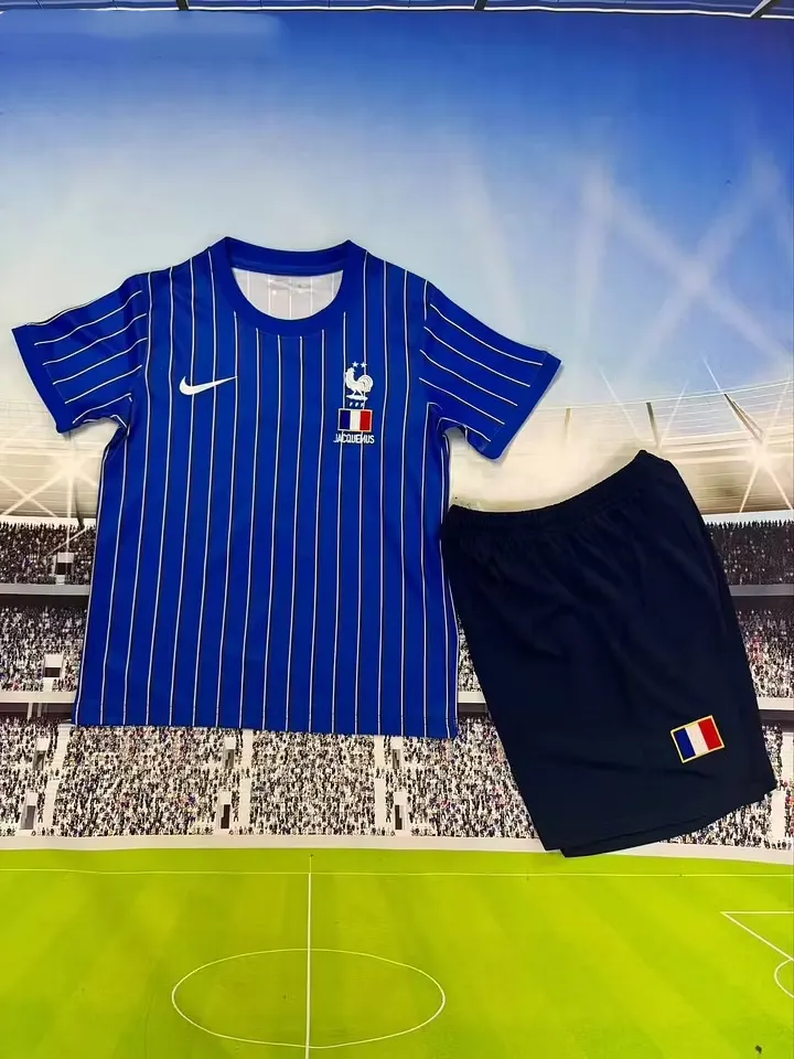 2026 France Pre-Match Football Shirt Kids Size 1:1 Thai Quality