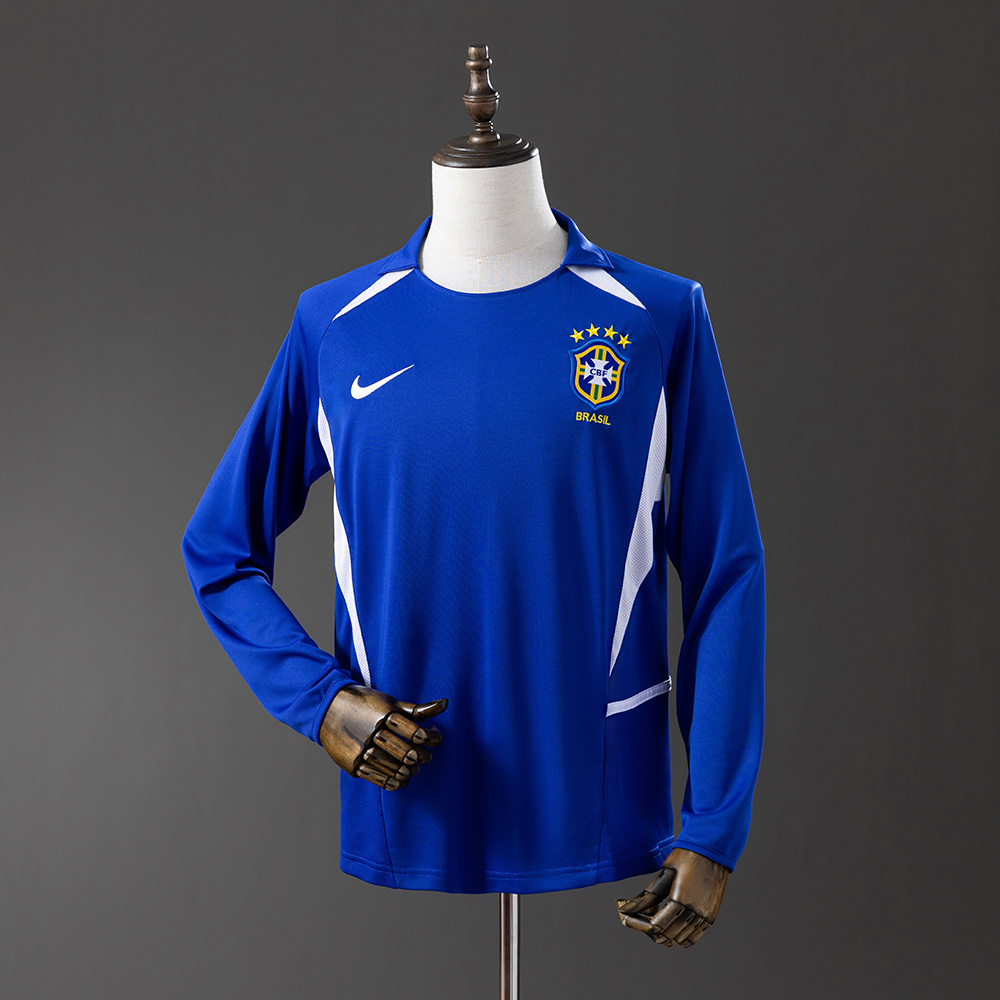 2002 Retro Long Sleeve Brazil Away Football Shirt 1:1 Thai Quality