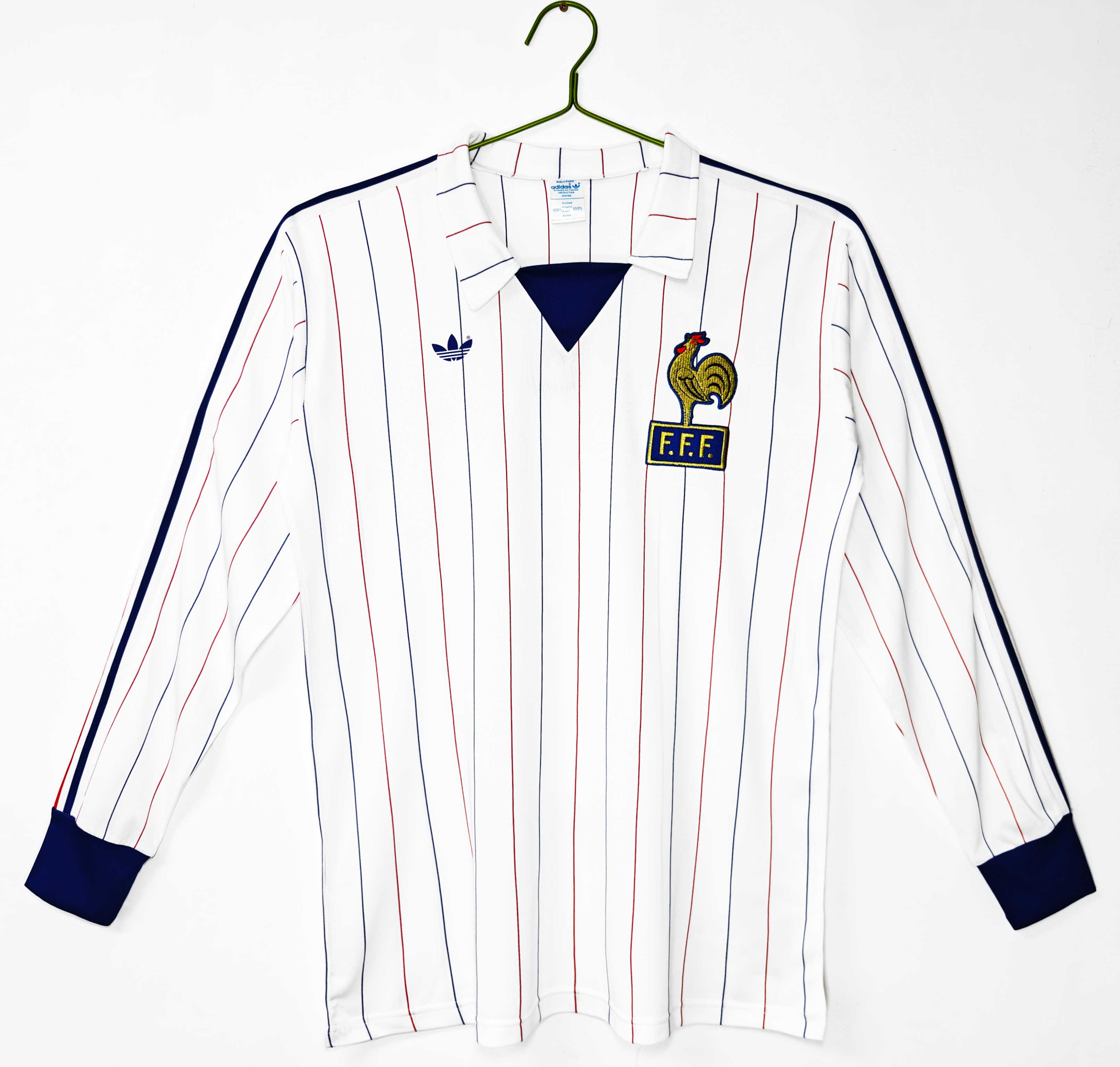 1980/1982 Retro Long Sleeve France Away Football Shirt 1:1 Thai Quality