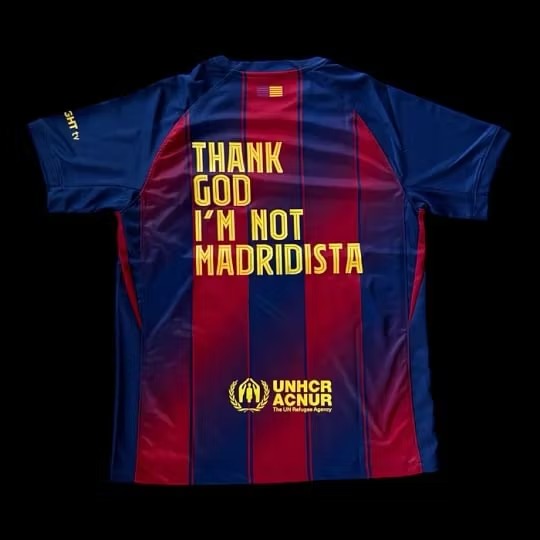 “THANK GOD I’M NOT MADRIDISTA” 2026/2027 Barcelon Home Football Shirt 1:1 Thai Quality