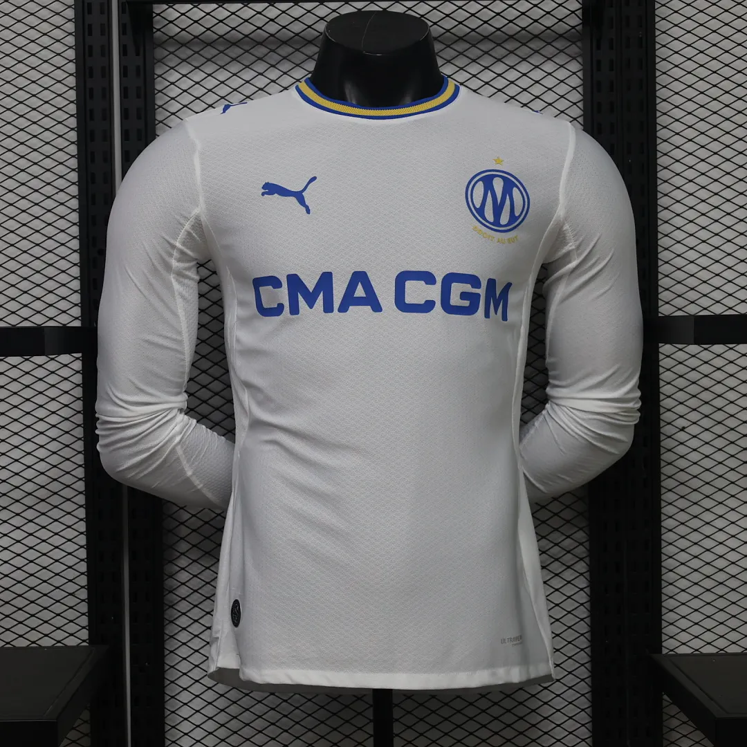 2026/2027 Player Version Long Sleeve Olympique Marseille Home Football Shirt 1:1 Thai Quality