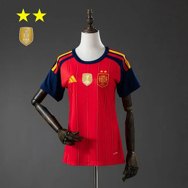 2 Stars 2026 Women Spain Home Champions Football Shirt 1:1 Thai Quality