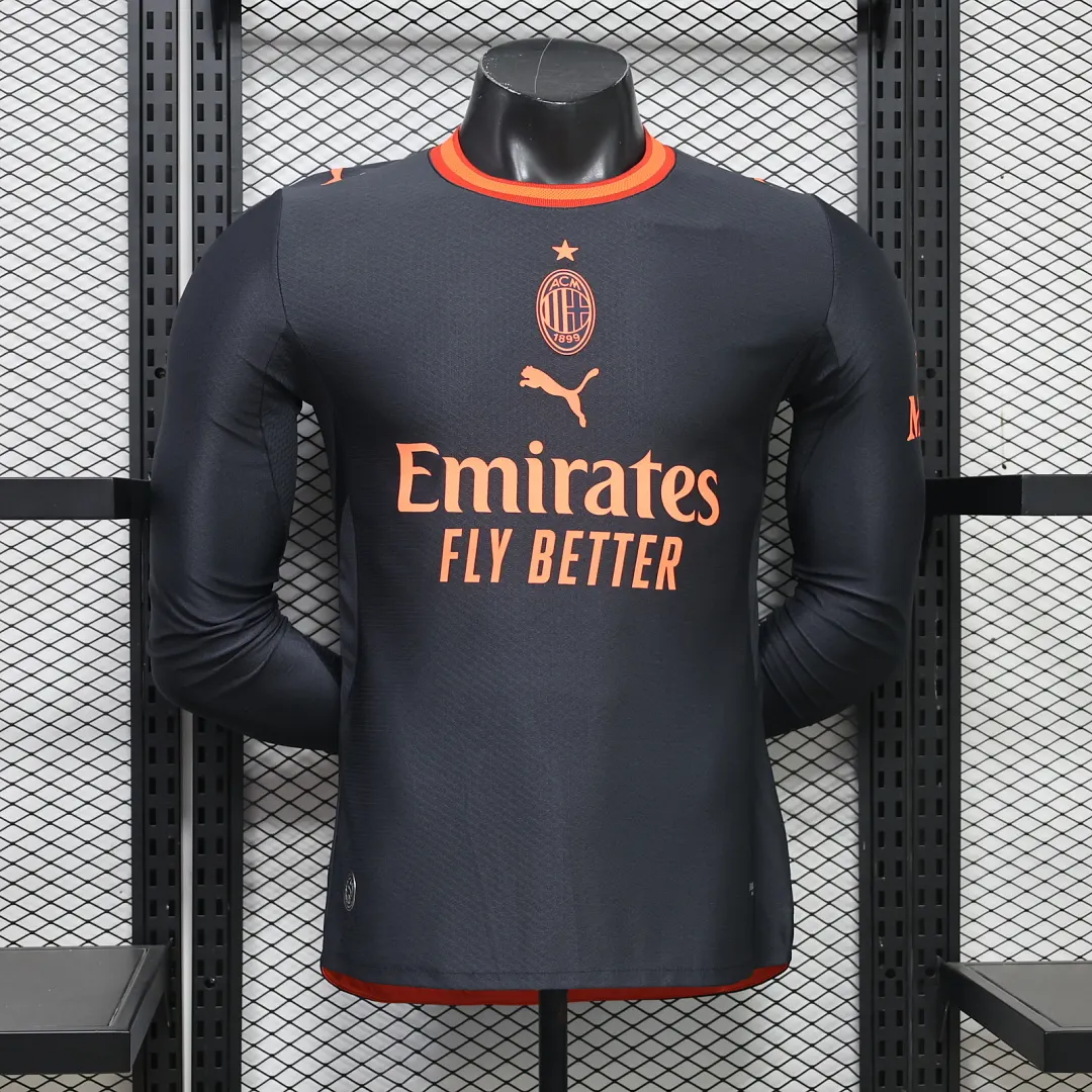 2026/2027 Player Version Long Sleeve AC Milan Third Away Football Shirt 1:1 Thai Quality
