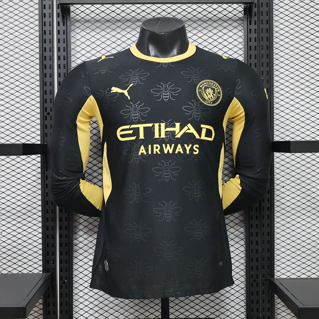 2026/2027 Long Sleeve Player Version Manchester City Away Football Shirt 1:1 Thai Quality