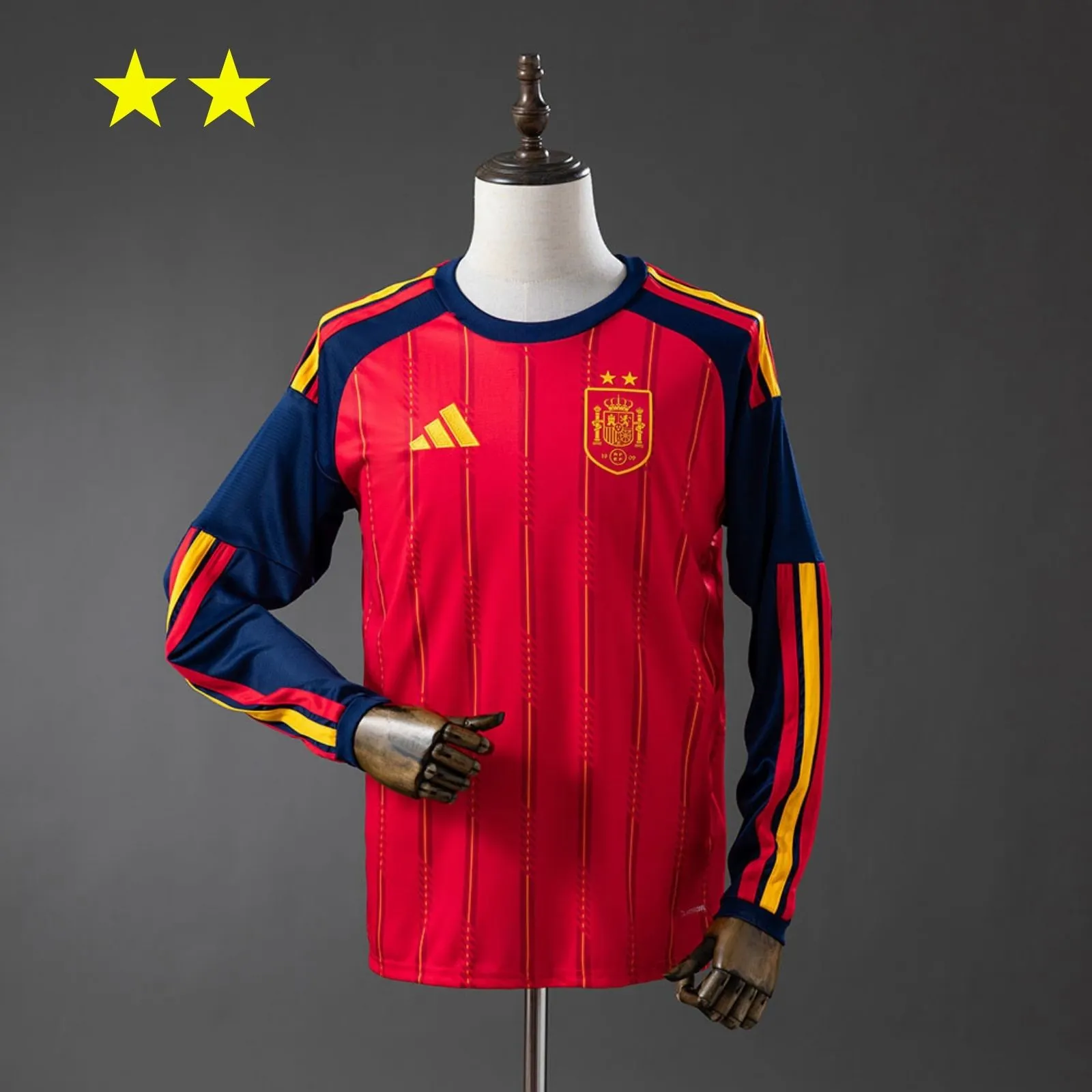 2 Stars 2026 Long Sleeve Spain Home Football Shirt 1:1 Thai Quality