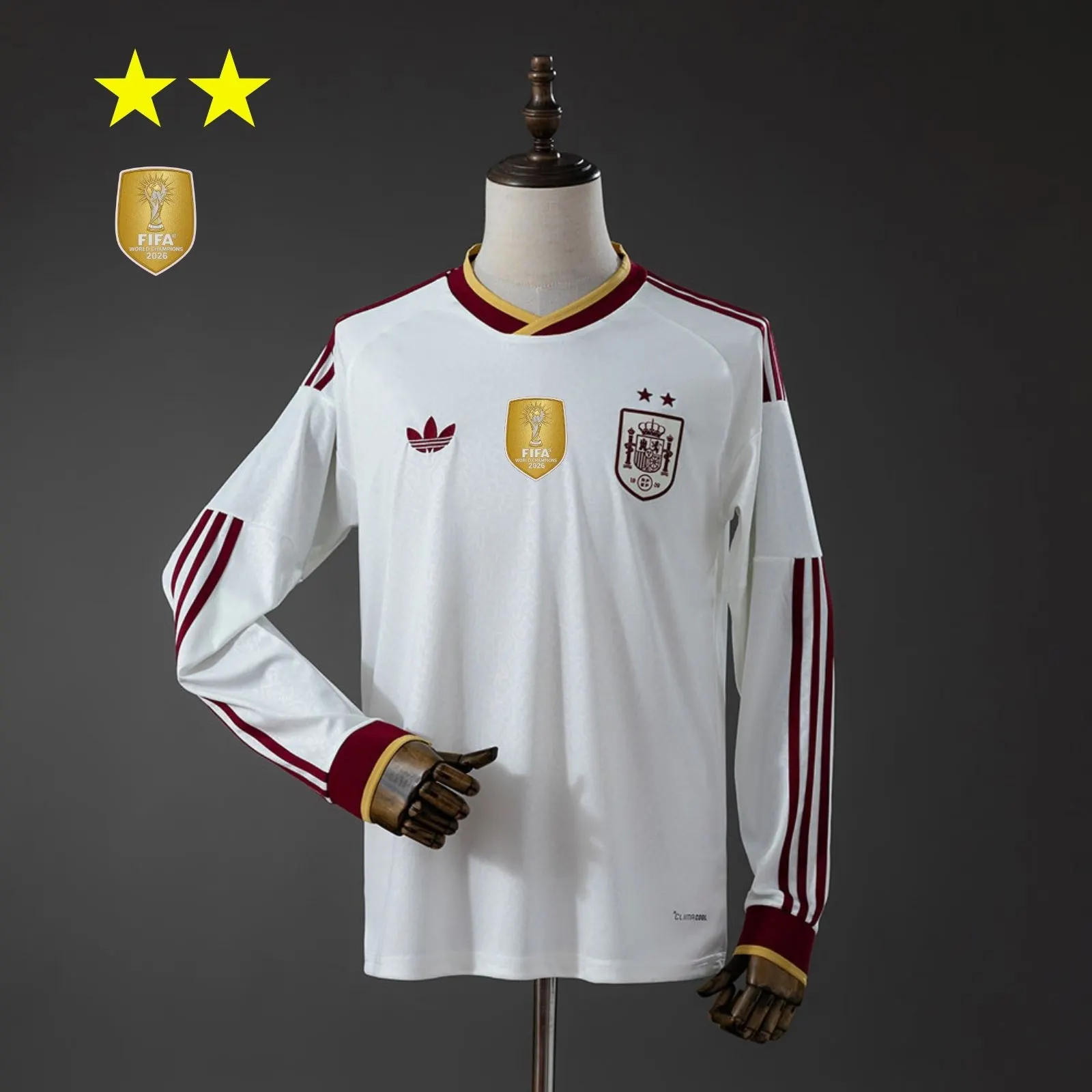 2 Stars 2026 Long Sleeve Spain Away Champions Football Shirt 1:1 Thai Quality