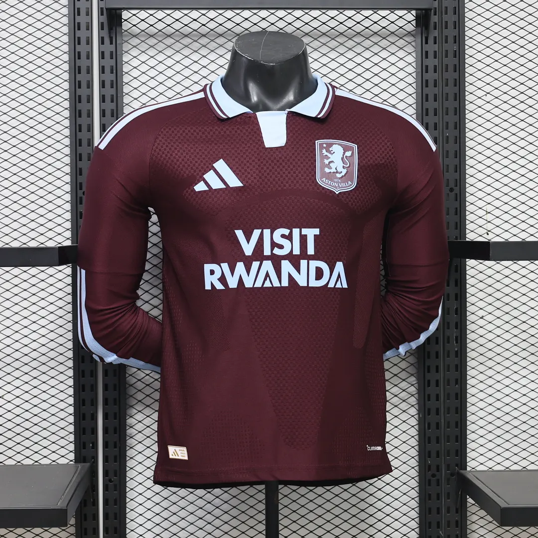 2026/2027 Long Sleeve Player Version Aston Villa Home Football Shirt 1:1 Thai Quality (With Sponsors)