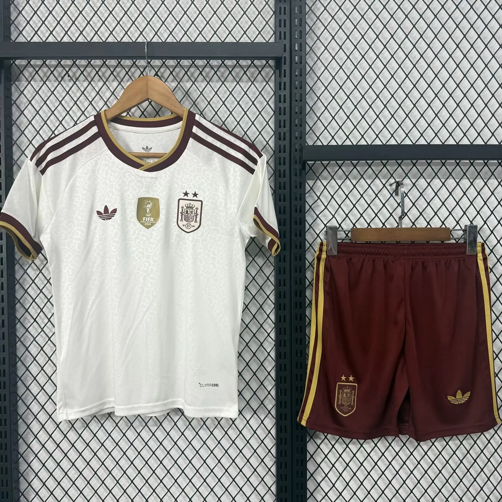 2 Stars 2026 Spain Away Champions Football Kids Shirt 1:1 Thai Quality