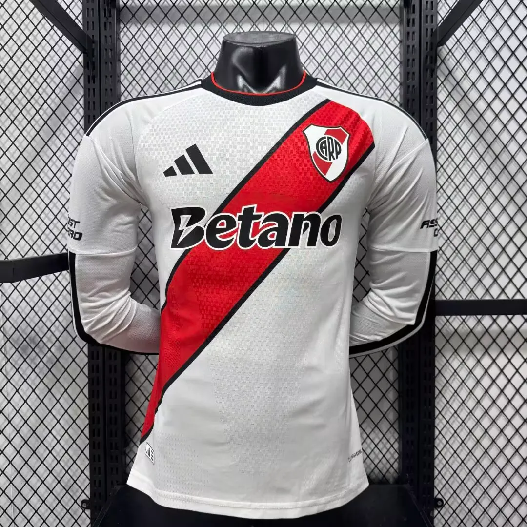 2026/2027 Player Version Long Sleeve River Plate Home Football Shirt 1:1 Thai Quality