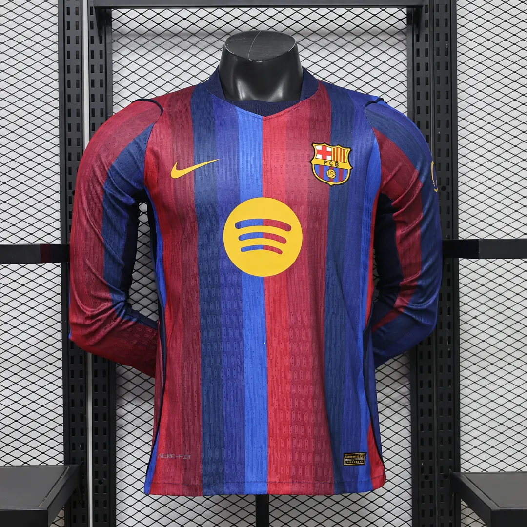 2026/2027 Long Sleeve Player Version Barcelona Home Football Shirt 1:1 Thai Quality