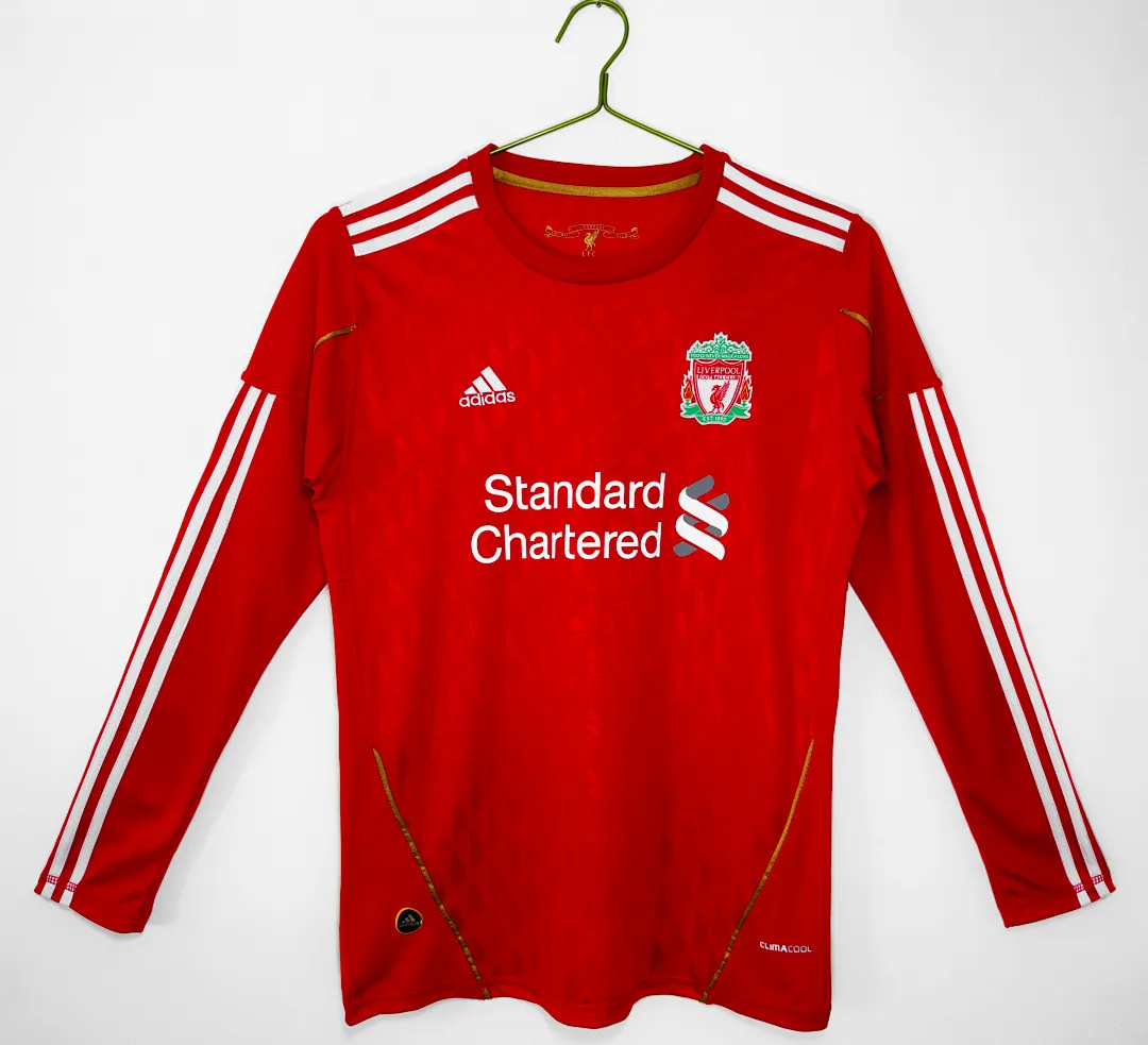 2010/2011 Retro Long Sleeve Liverpool Home Football Shirt 1:1 Thai Quality