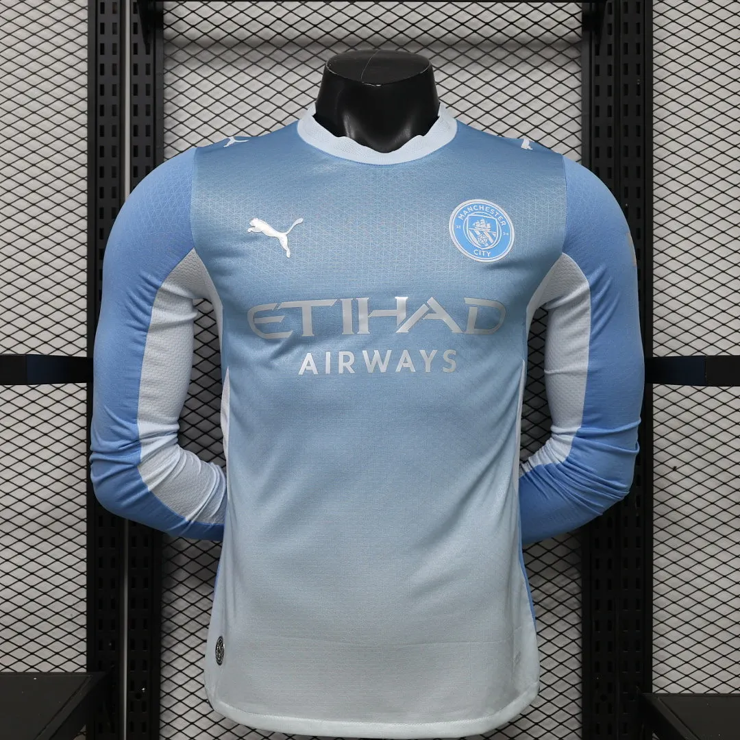2026/2027 Long Sleeve Player Version Manchester City Home Football Shirt 1:1 Thai Quality